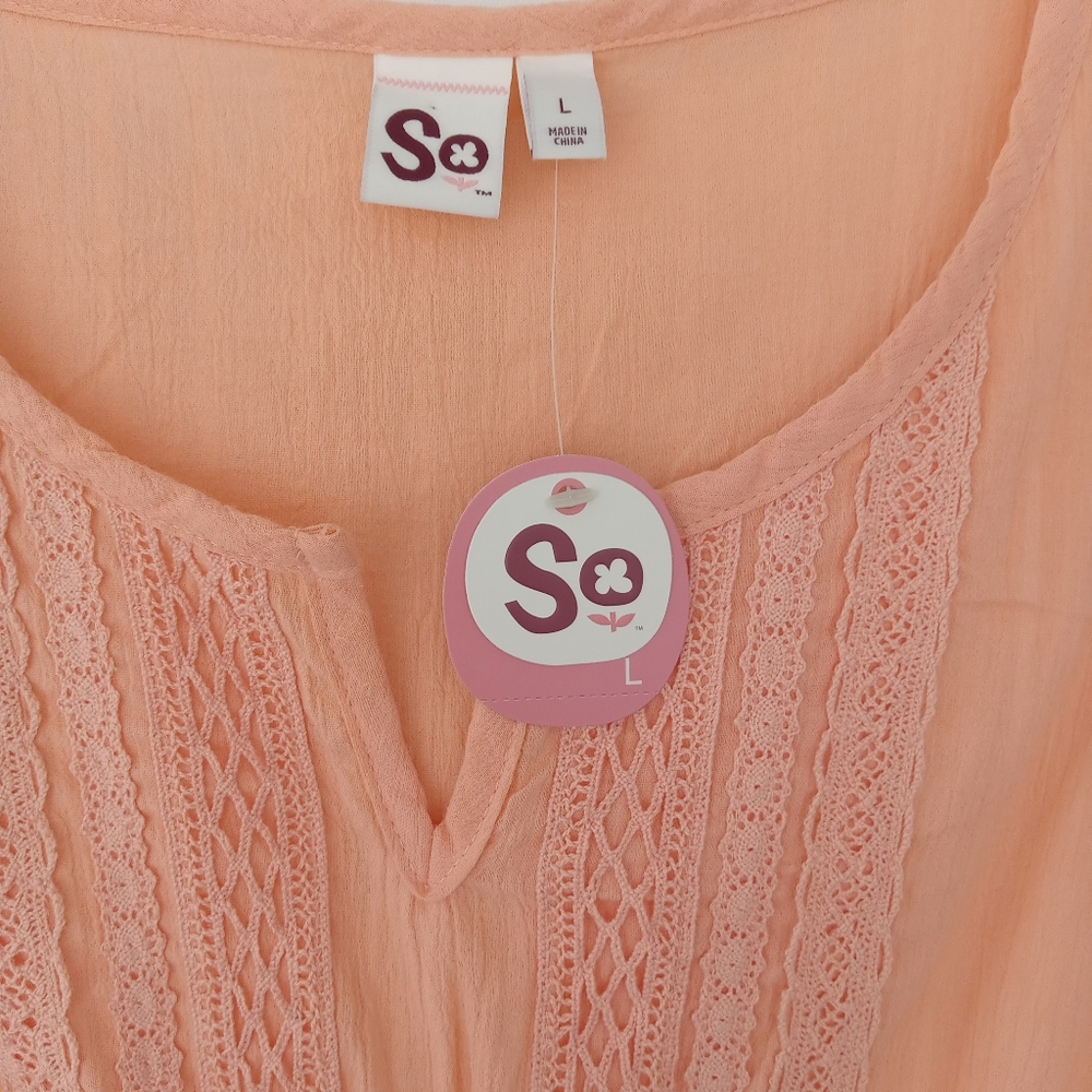 SO Orange Sherbet Color Shirt Top Women's Size Large NWT - Picture 4 of 7